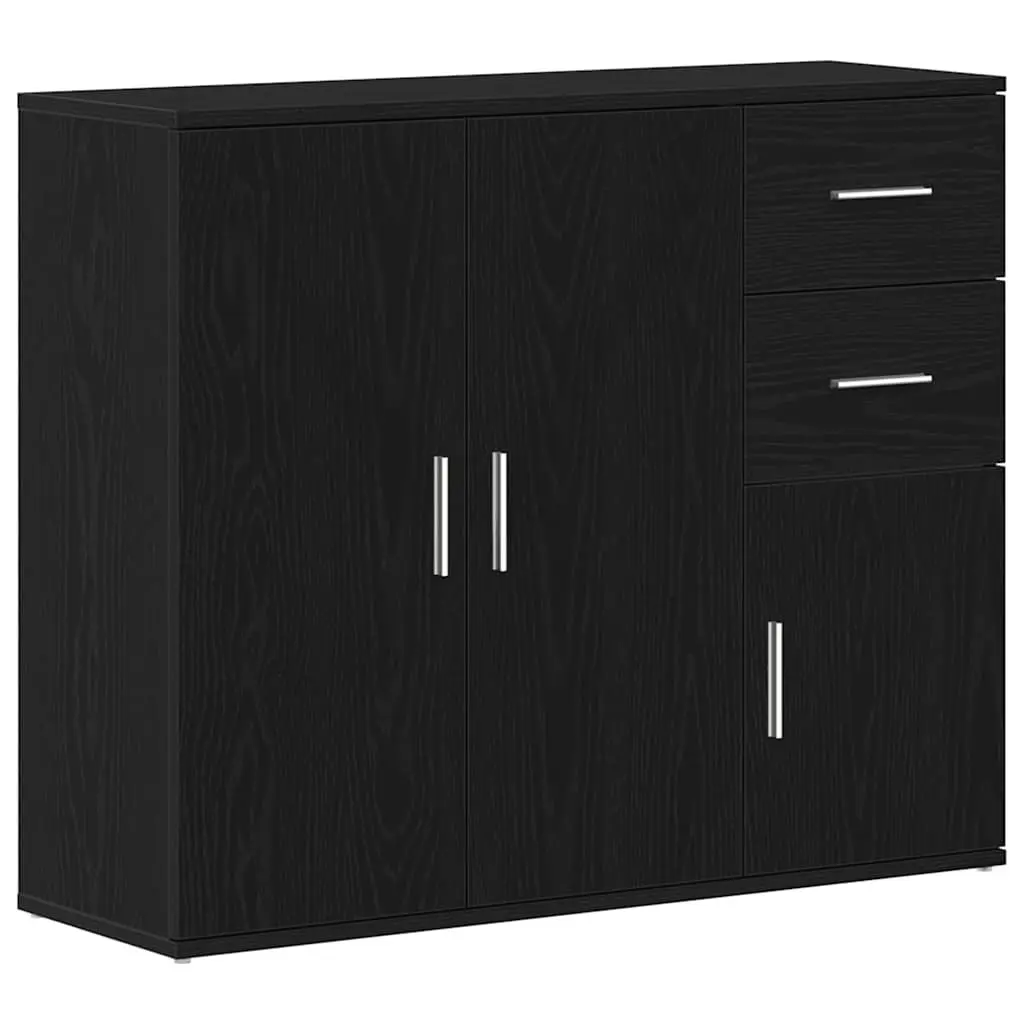Black Oak Sideboard 91x29.5x75 cm Storage Cabinet