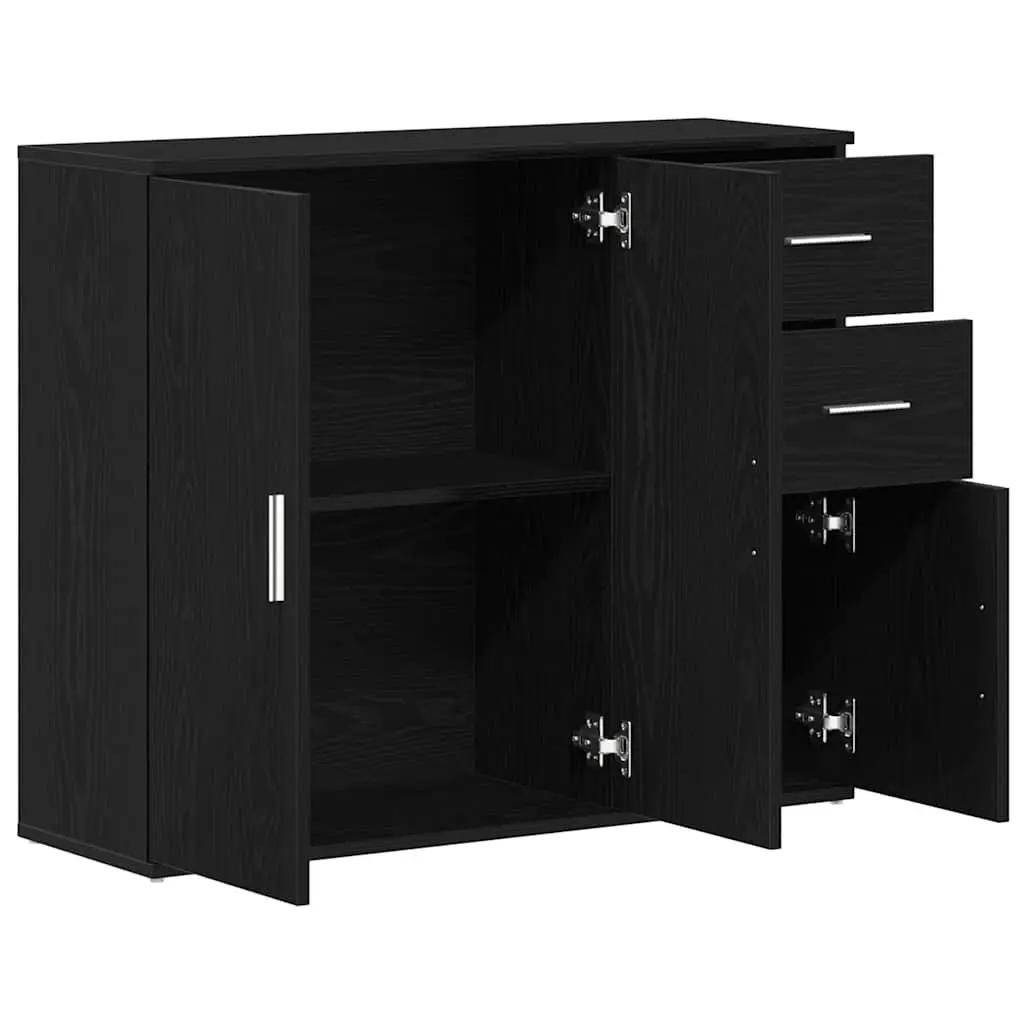 Black Oak Sideboard 91x29.5x75 cm Storage Cabinet