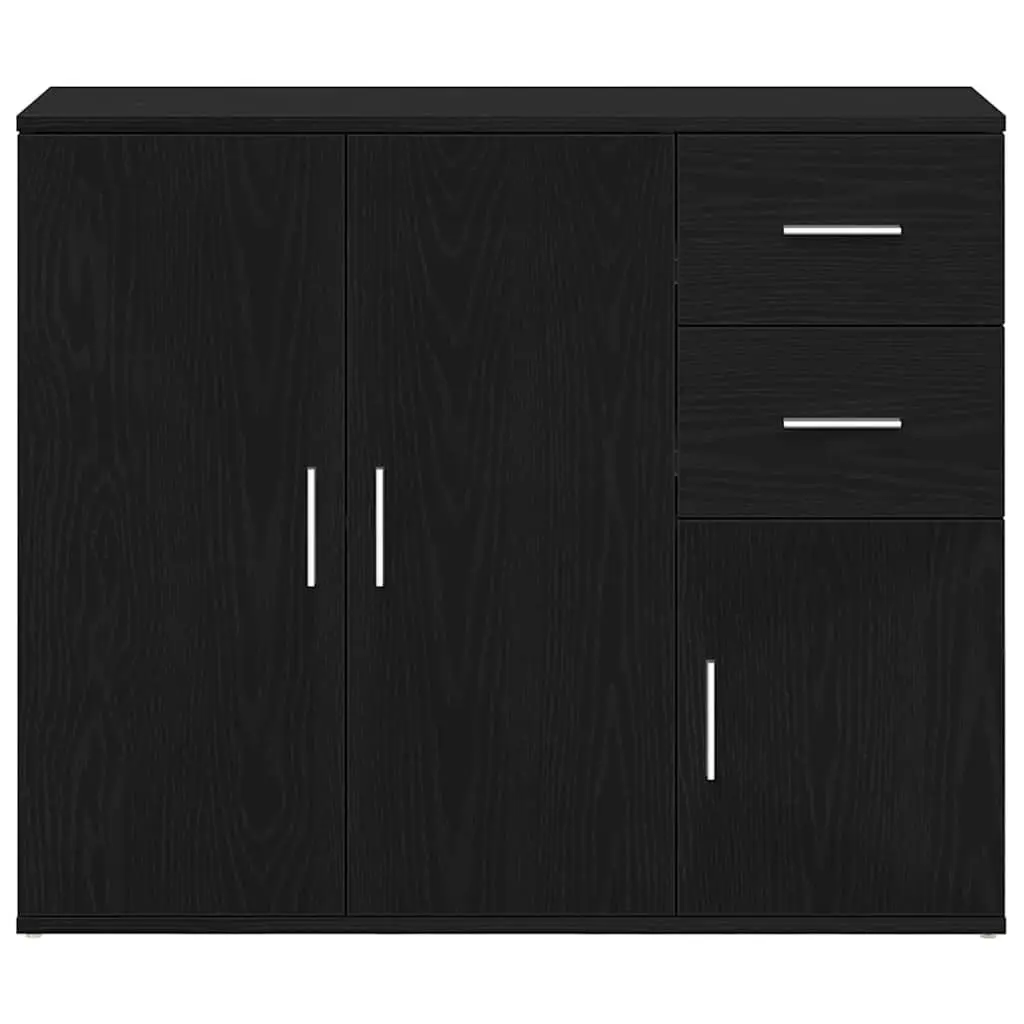 Black Oak Sideboard 91x29.5x75 cm Storage Cabinet