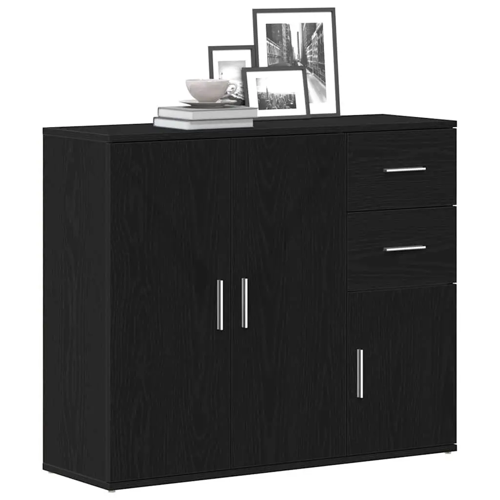 Black Oak Sideboard 91x29.5x75 cm Storage Cabinet