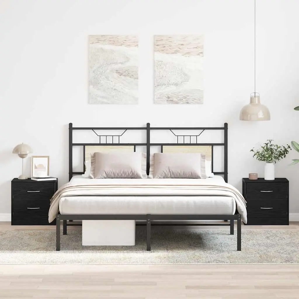Black Oak Nightstand with Easy Maintenance