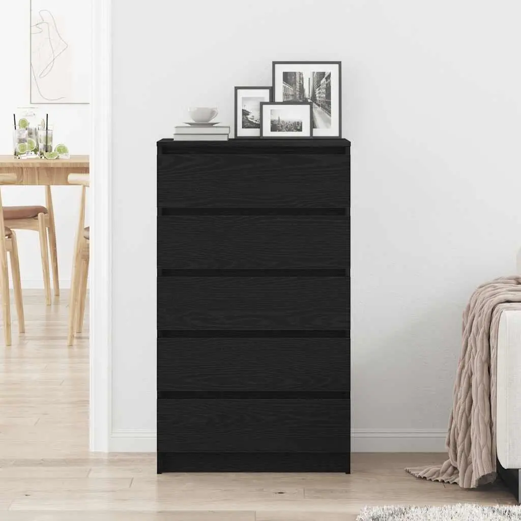 Drawer Cabinet in Black Oak with 5 Drawers
