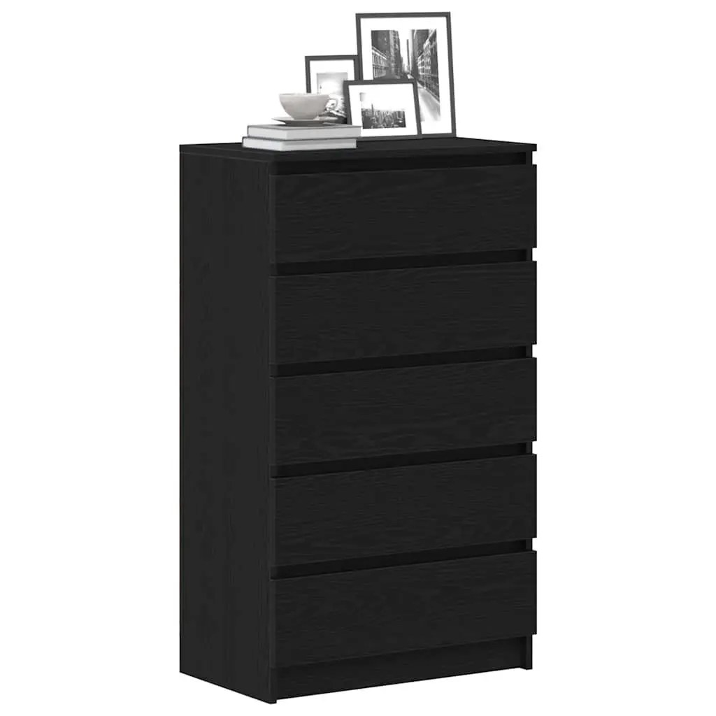 Drawer Cabinet in Black Oak with 5 Drawers