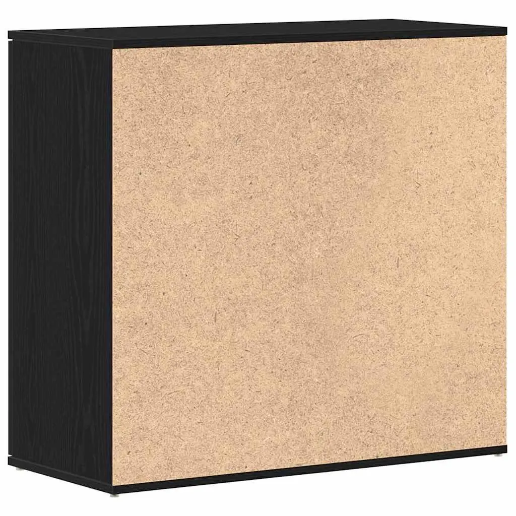 Sideboard Black Oak 80x36x75cm Engineered Wood Storage Cabinet
