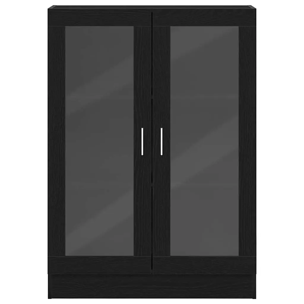 Black Oak Book Cabinet with Storage Shelves