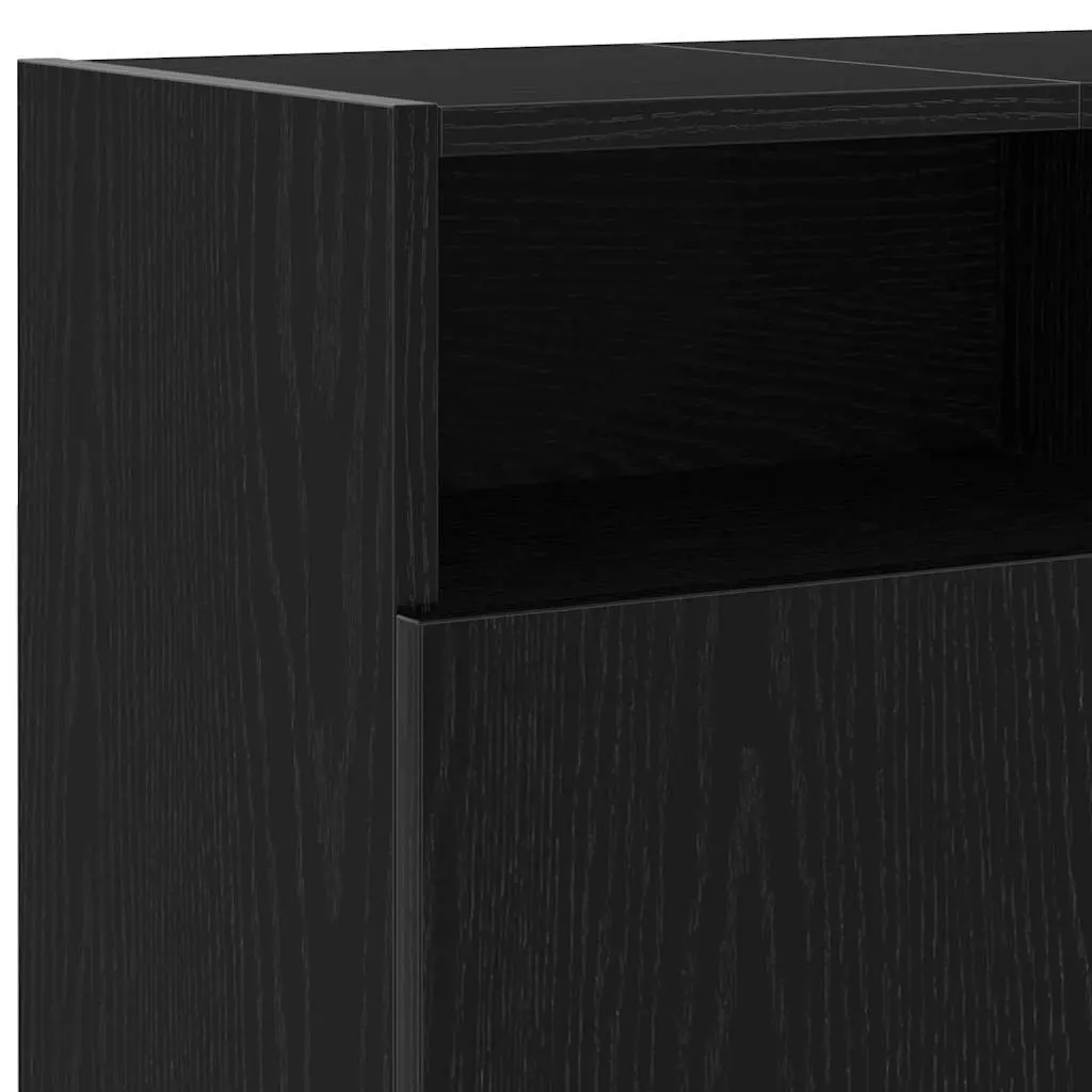 Black Oak TV Cabinet with RGB LED Lighting