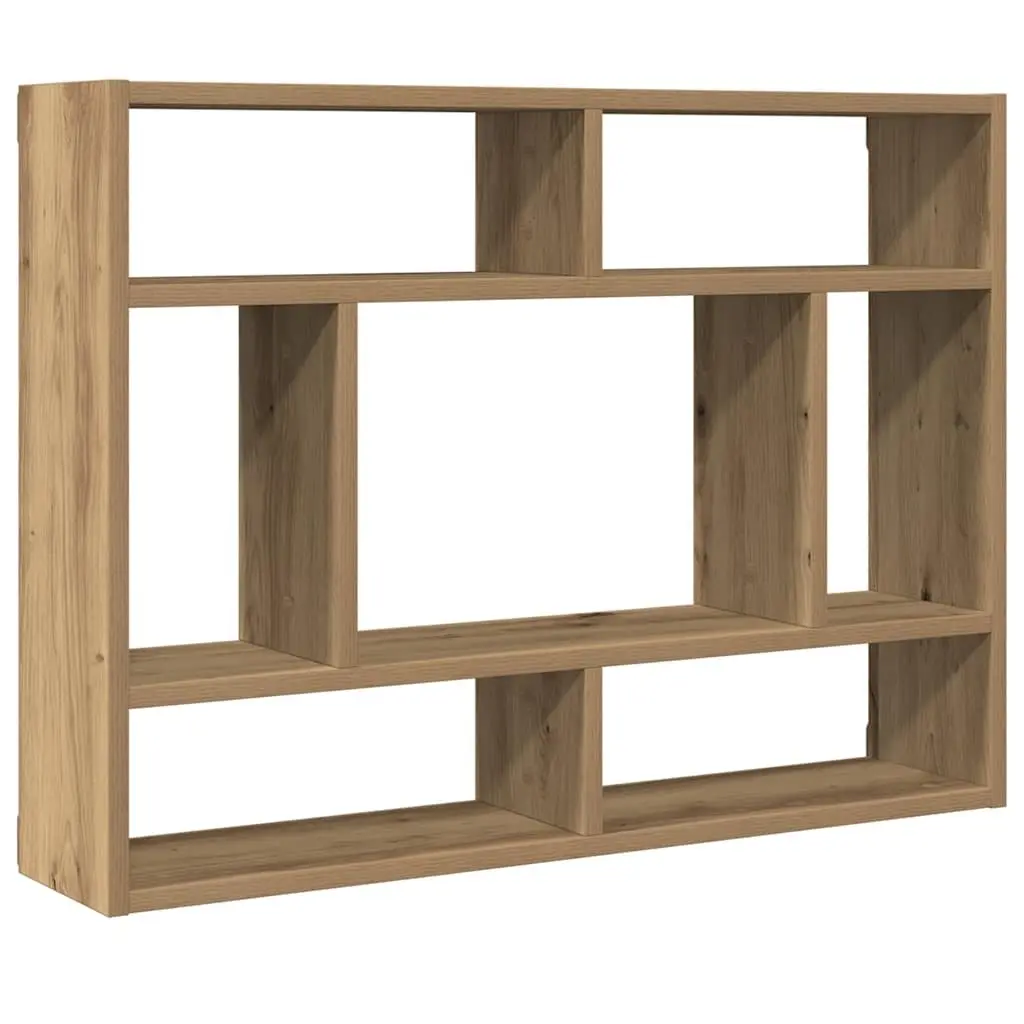 Floating Wall Shelf Organizer Brown Acacia Wood 75x16x55cm Storage Display Unit