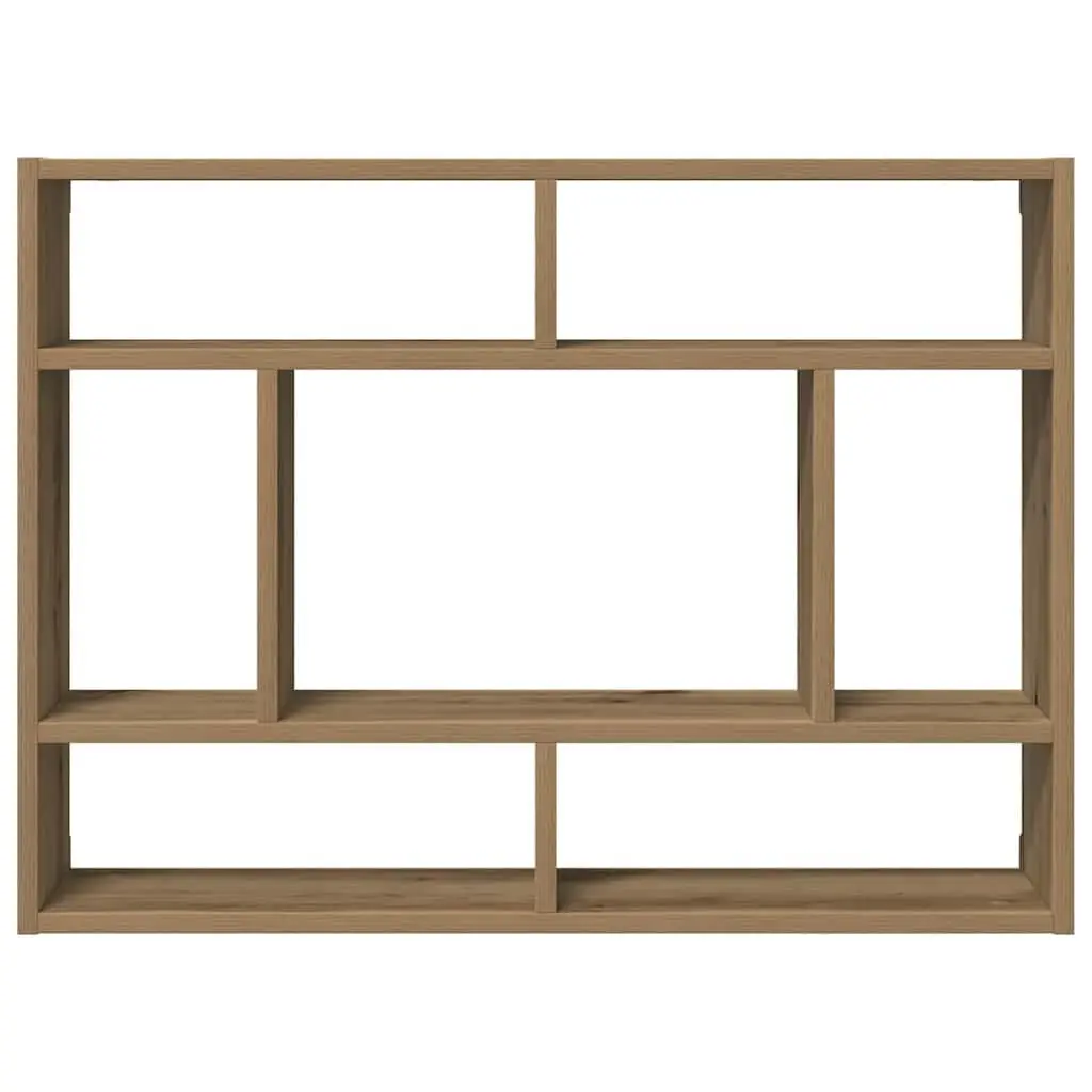 Floating Wall Shelf Organizer Brown Acacia Wood 75x16x55cm Storage Display Unit