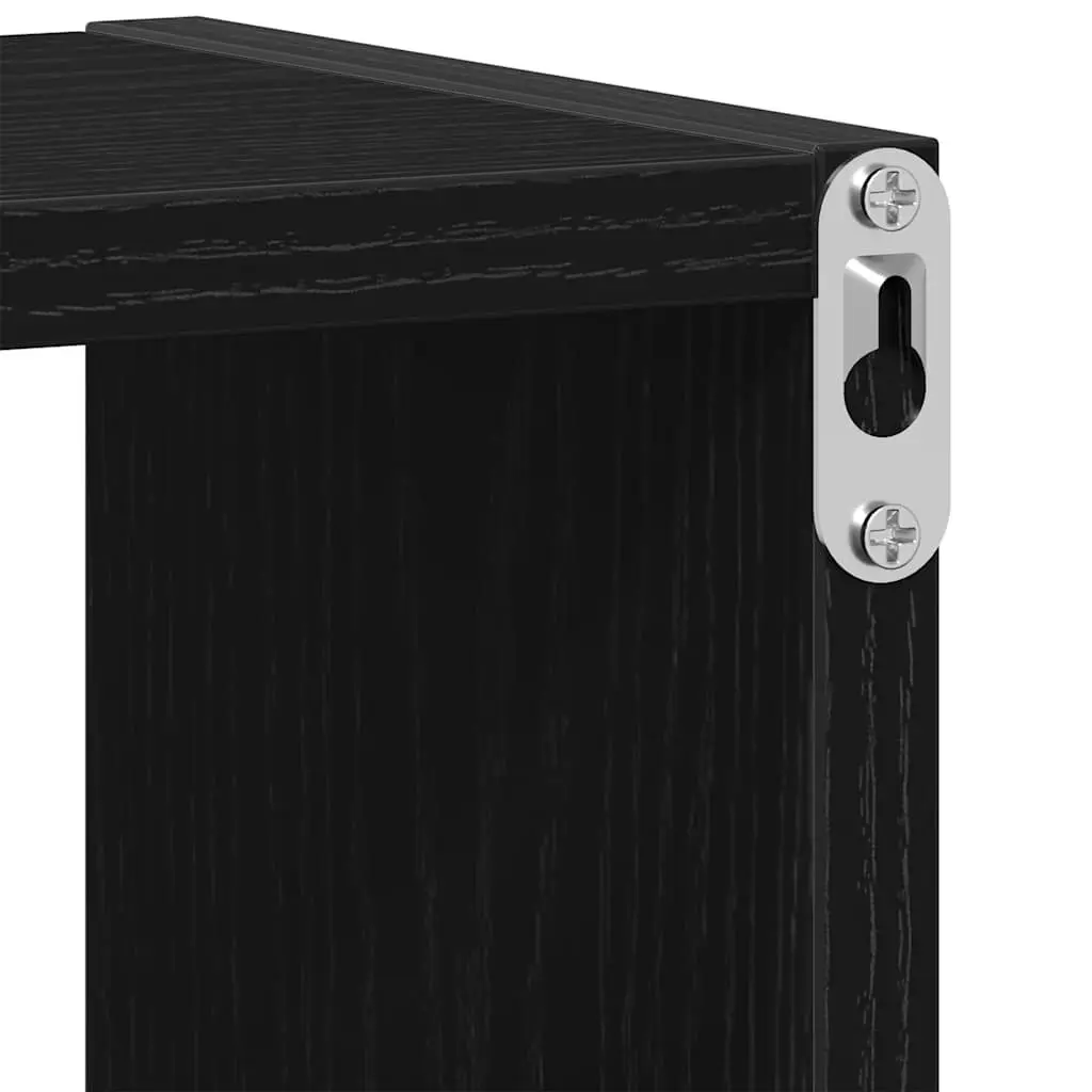 Wall Shelf Black Oak Floating Storage Display Organiser 75 x 16 x 55 cm Engineered Wood