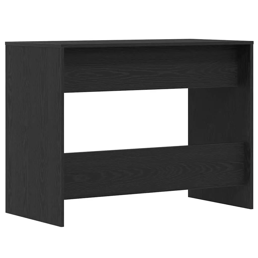 Black Oak Office Desk 101x50x76.5cm Engineered Wood 2 Drawers Storage Workspace