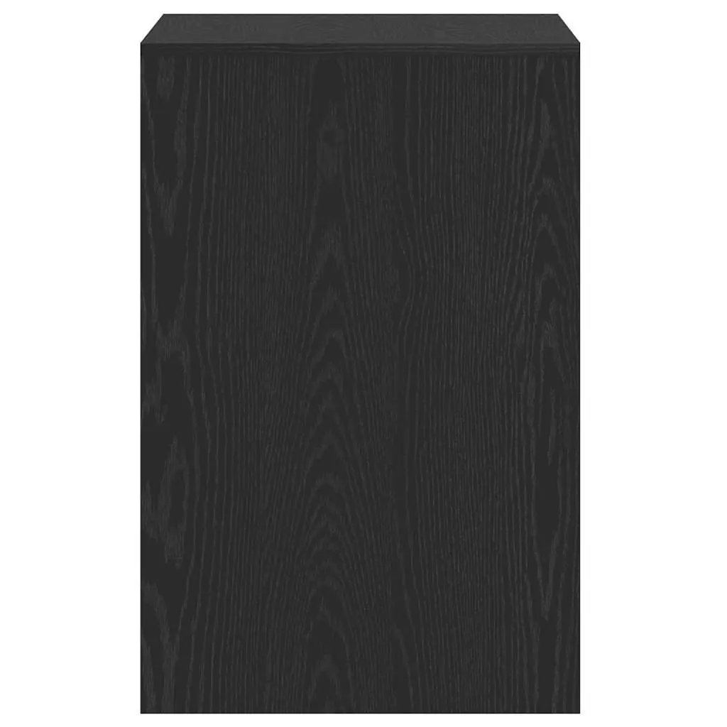 Black Oak Office Desk 101x50x76.5cm Engineered Wood 2 Drawers Storage Workspace