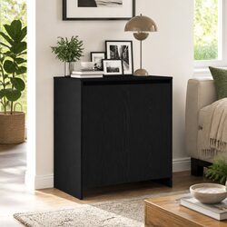 Black Oak Sideboard 70x41x75cm Engineered Wood Storage