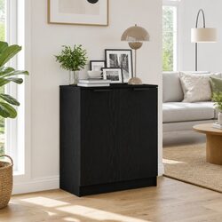Modern Black Oak Sideboard for Living Room Storage