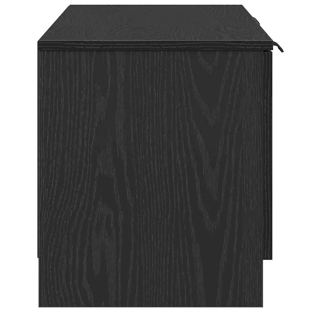 Black TV Cabinet with Drawer Modern Living Room Entertainment Unit 140cm