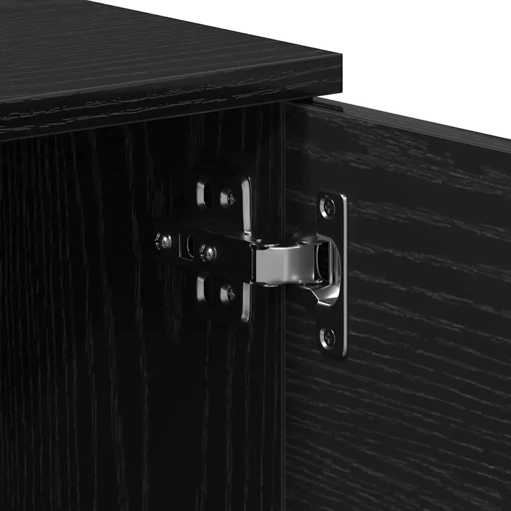 Black TV Cabinet with Drawer Modern Living Room Entertainment Unit 140cm