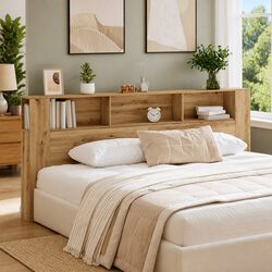 Wall-Mounted Headboard Cabinet for Cozy Bedrooms