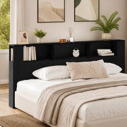 Wall-Mounted Headboard Cabinet with Storage Shelf
