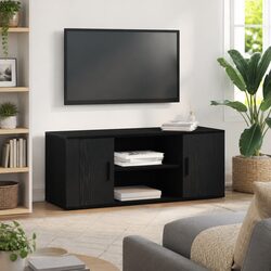 Stylish Black Oak TV Cabinet for Modern Living Rooms
