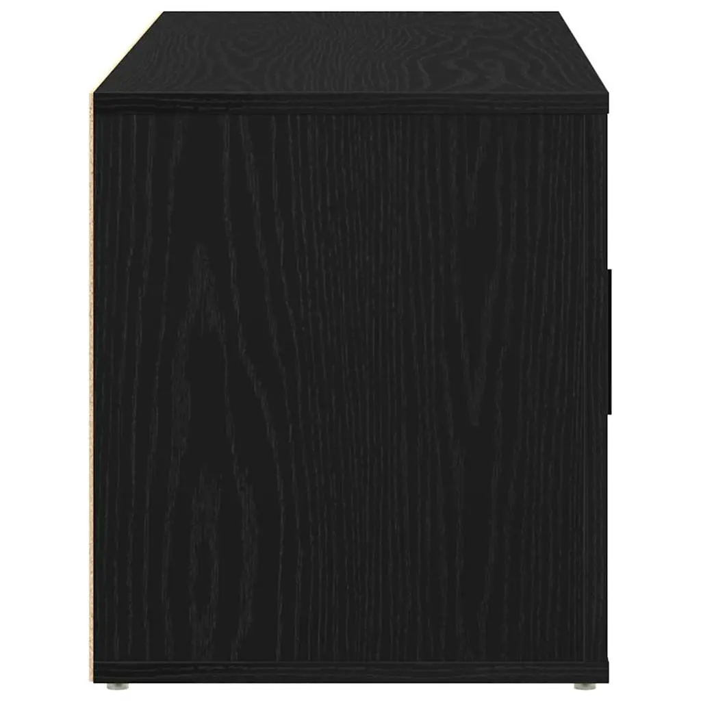 TV Cabinet Black Oak 100x35x40cm Modern Storage Unit Engineered Wood Furniture