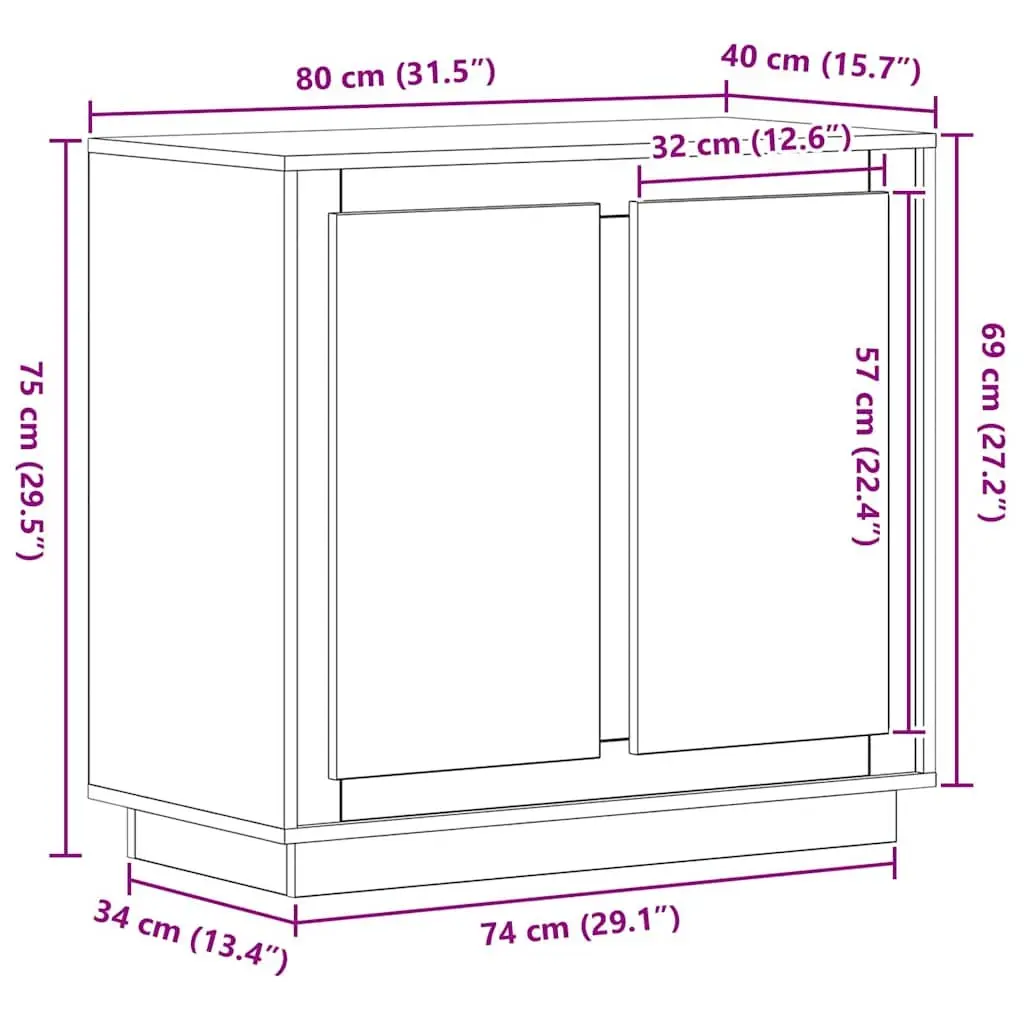 Brown Engineered Wood Buffet Cabinet for Dining Spaces