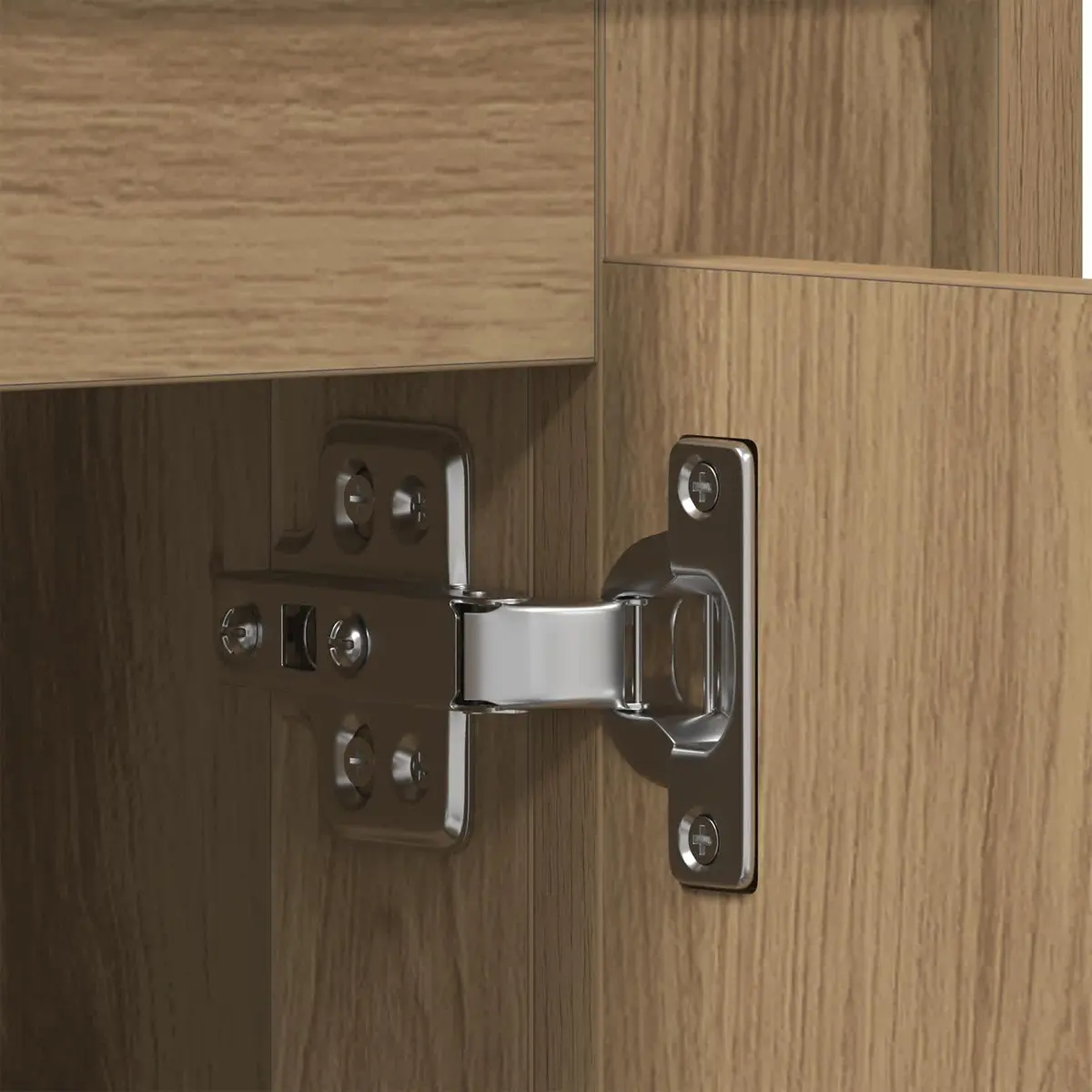 Brown Engineered Wood Buffet Cabinet for Dining Spaces