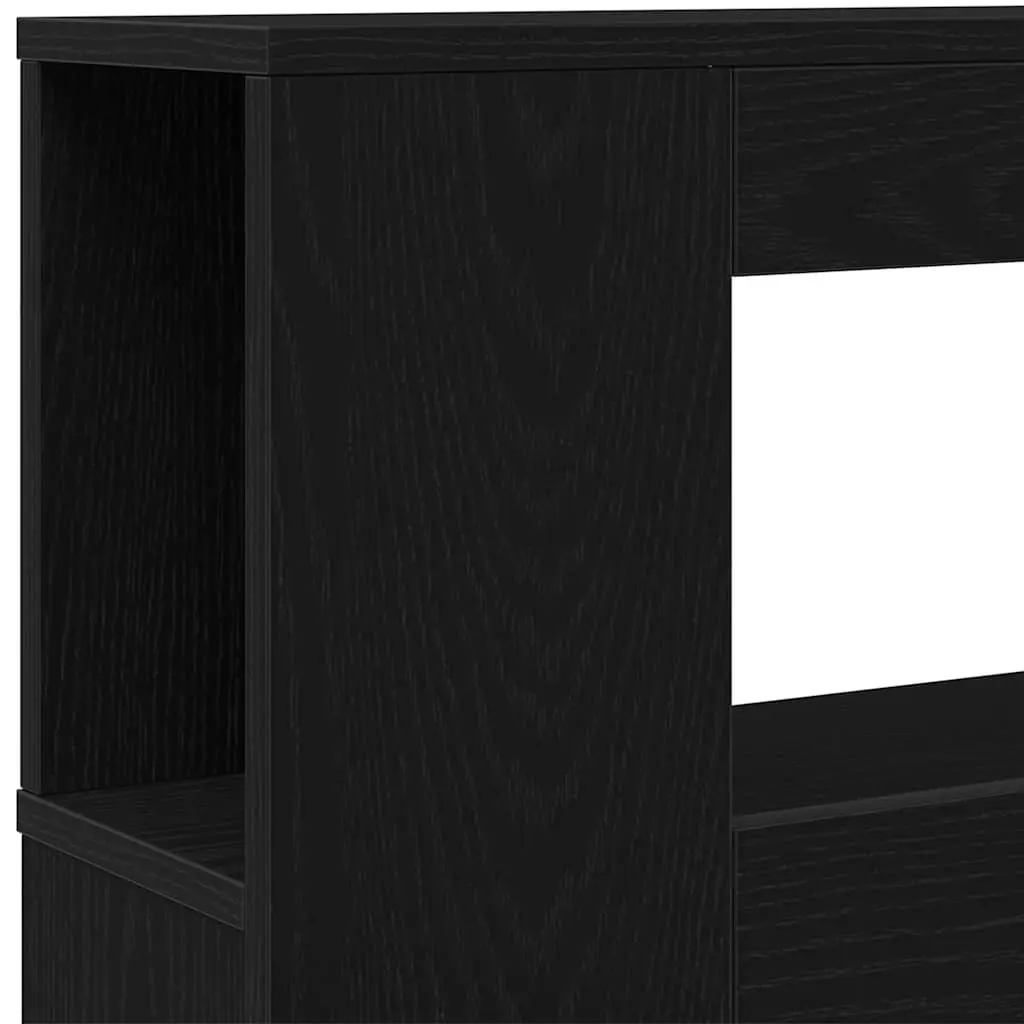 Multicolour LED Headboard with Storage Shelf in Black