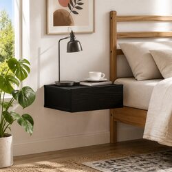 Brown Wall-Mounted Floating Nightstand for Modern Spaces