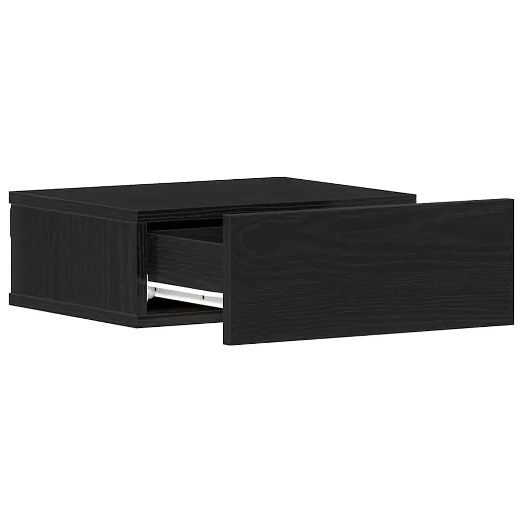 Floating Nightstand Wall-Mounted Brown Engineered Wood Storage