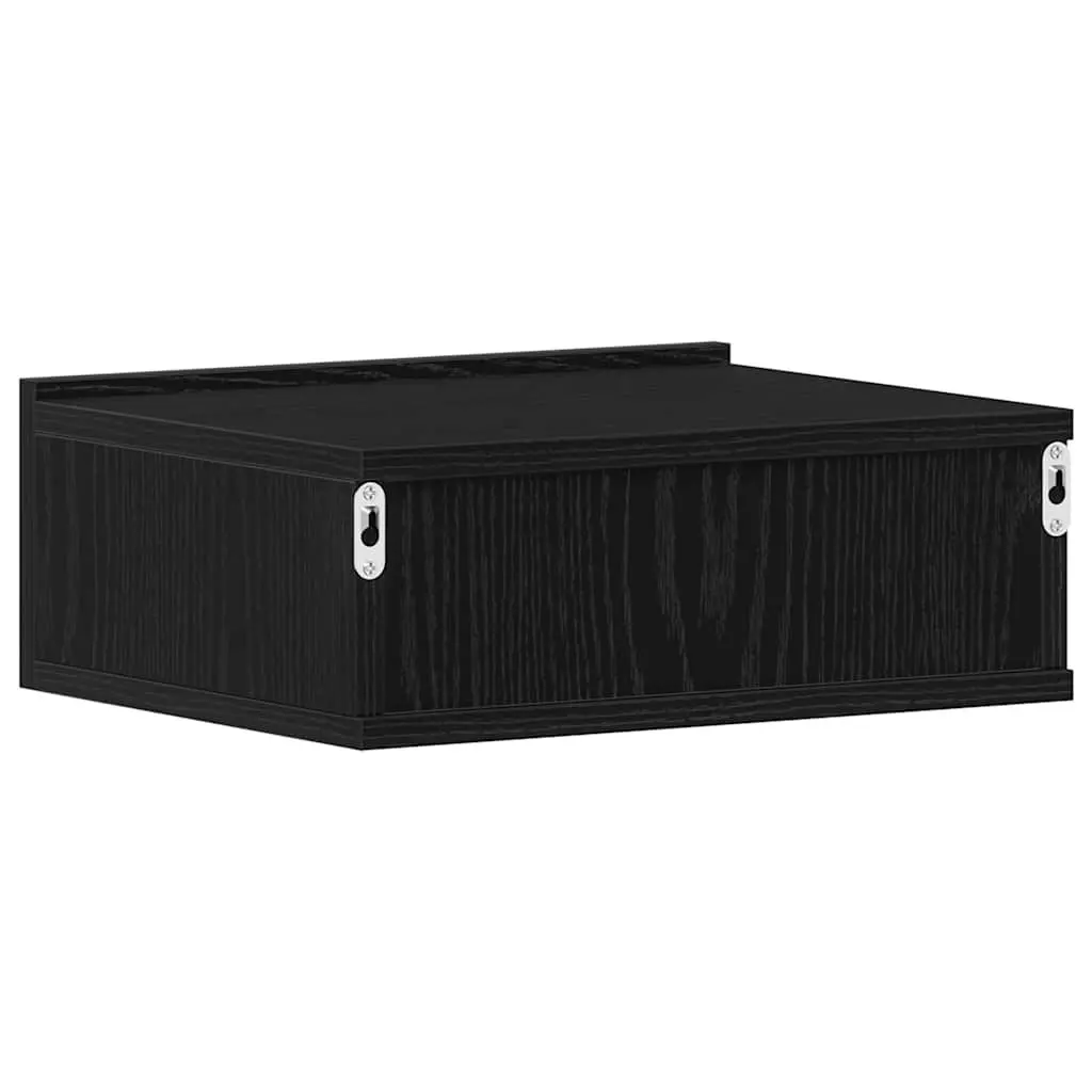 Floating Nightstand Wall-Mounted Brown Engineered Wood Storage