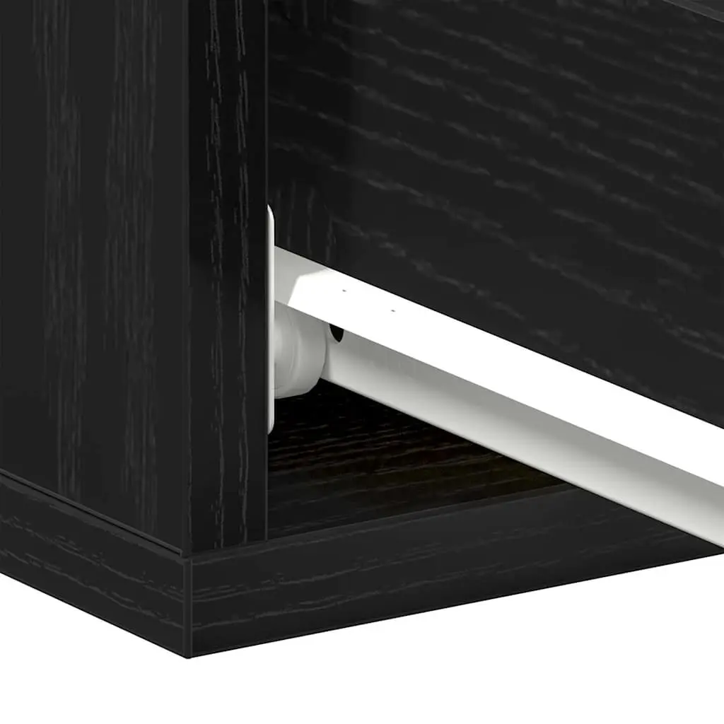 Floating Nightstand Wall-Mounted Brown Engineered Wood Storage