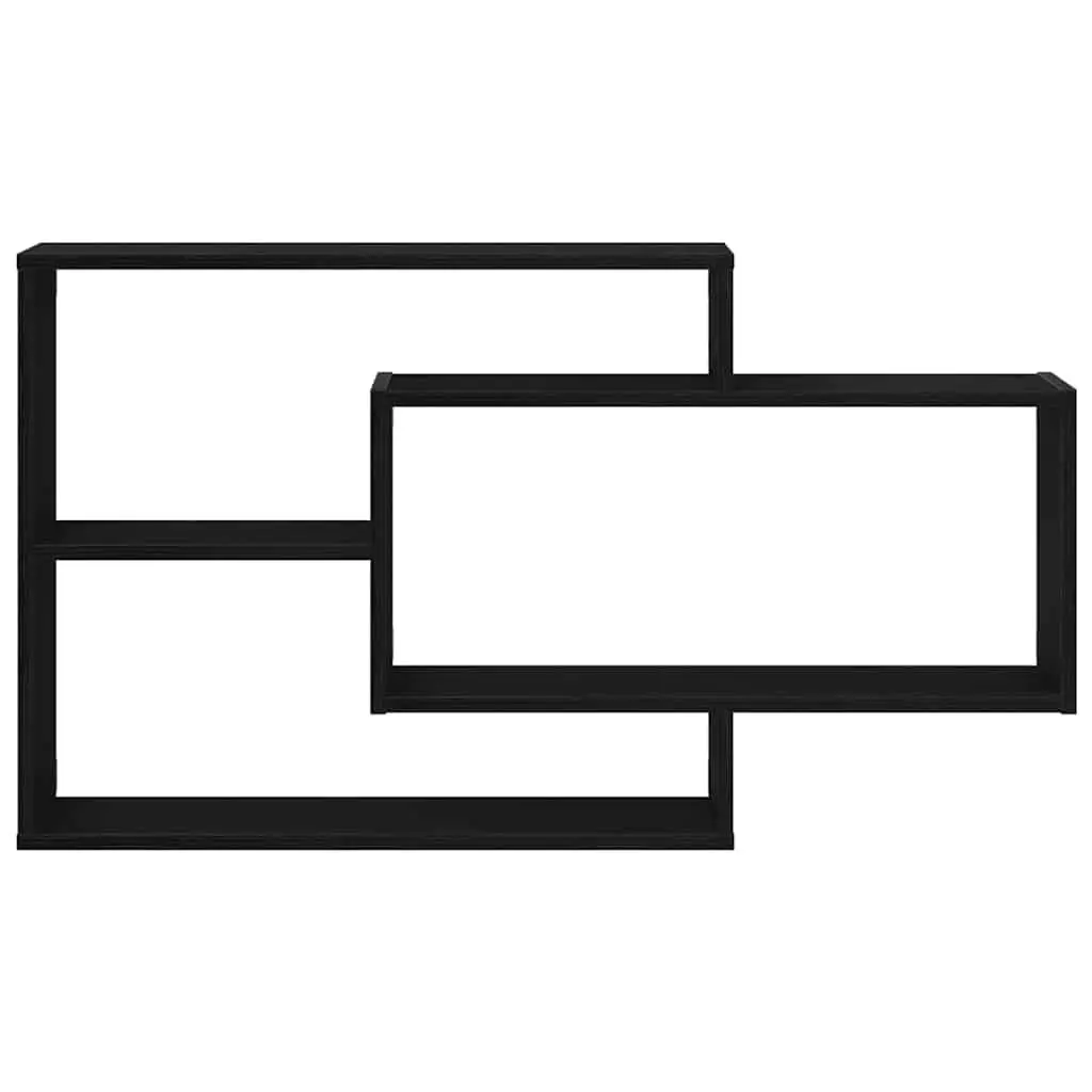 Floating Wall Shelf Engineered Wood Black Oak 104x20x58.5cm Storage Organizer Home Display