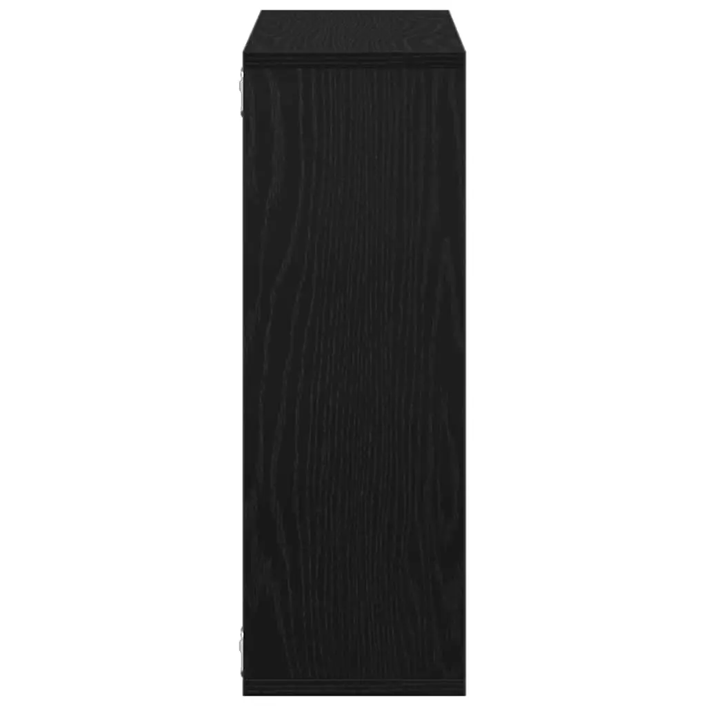Floating Wall Shelf Engineered Wood Black Oak 104x20x58.5cm Storage Organizer Home Display