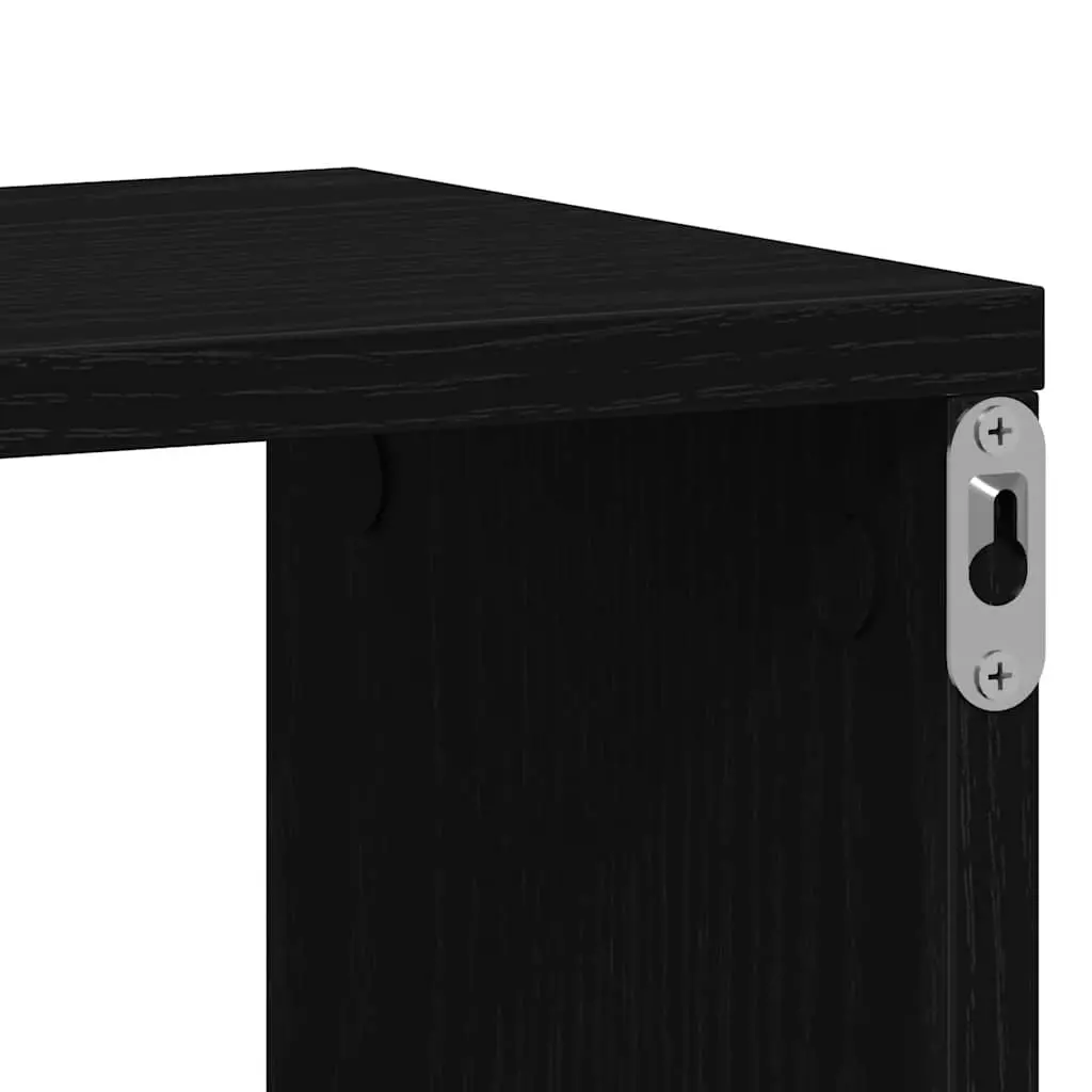 Floating Wall Shelf Engineered Wood Black Oak 104x20x58.5cm Storage Organizer Home Display
