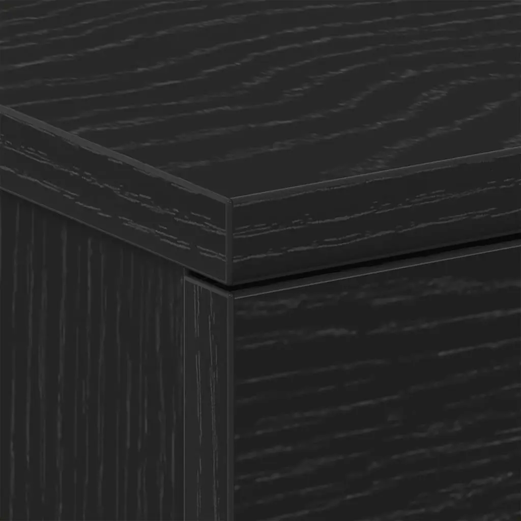 Bedside Cabinet Black Oak 38x35x55 cm Engineered Wood Storage Nightstand