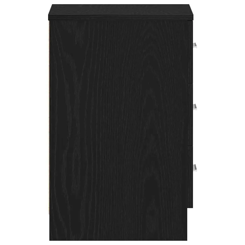 Bedside Cabinets Black Engineered Wood 38x35x55 cm 2 Piece Nightstand Storage