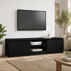 Black Oak TV Cabinet 140x40x36cm Engineered Wood