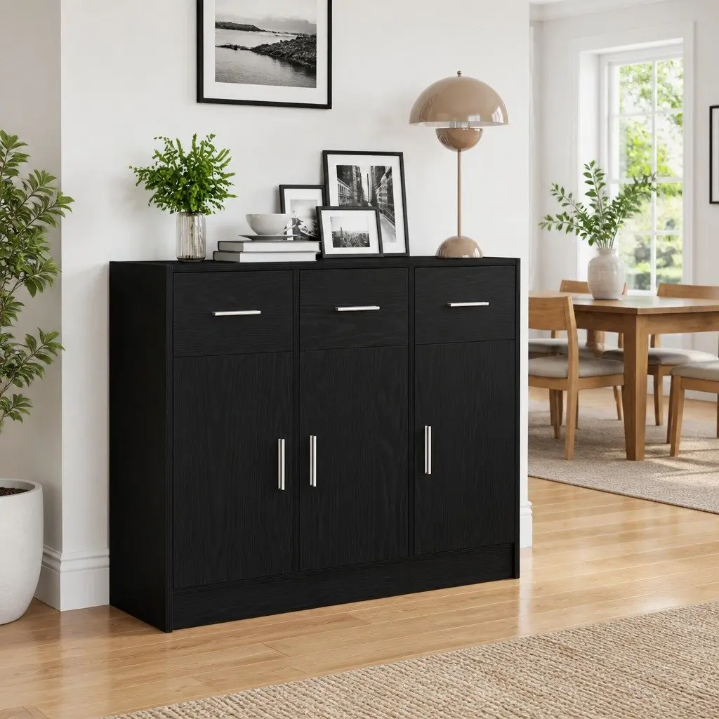 Black Oak Sideboard for Dining and Living Areas