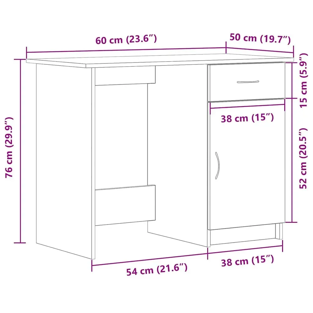Black Engineered Wood Desk for Home Office