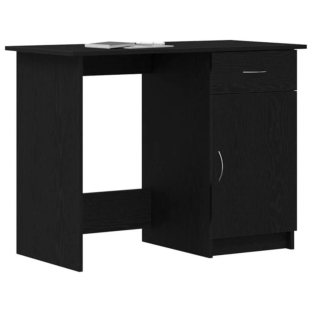 Black Engineered Wood Desk for Home Office