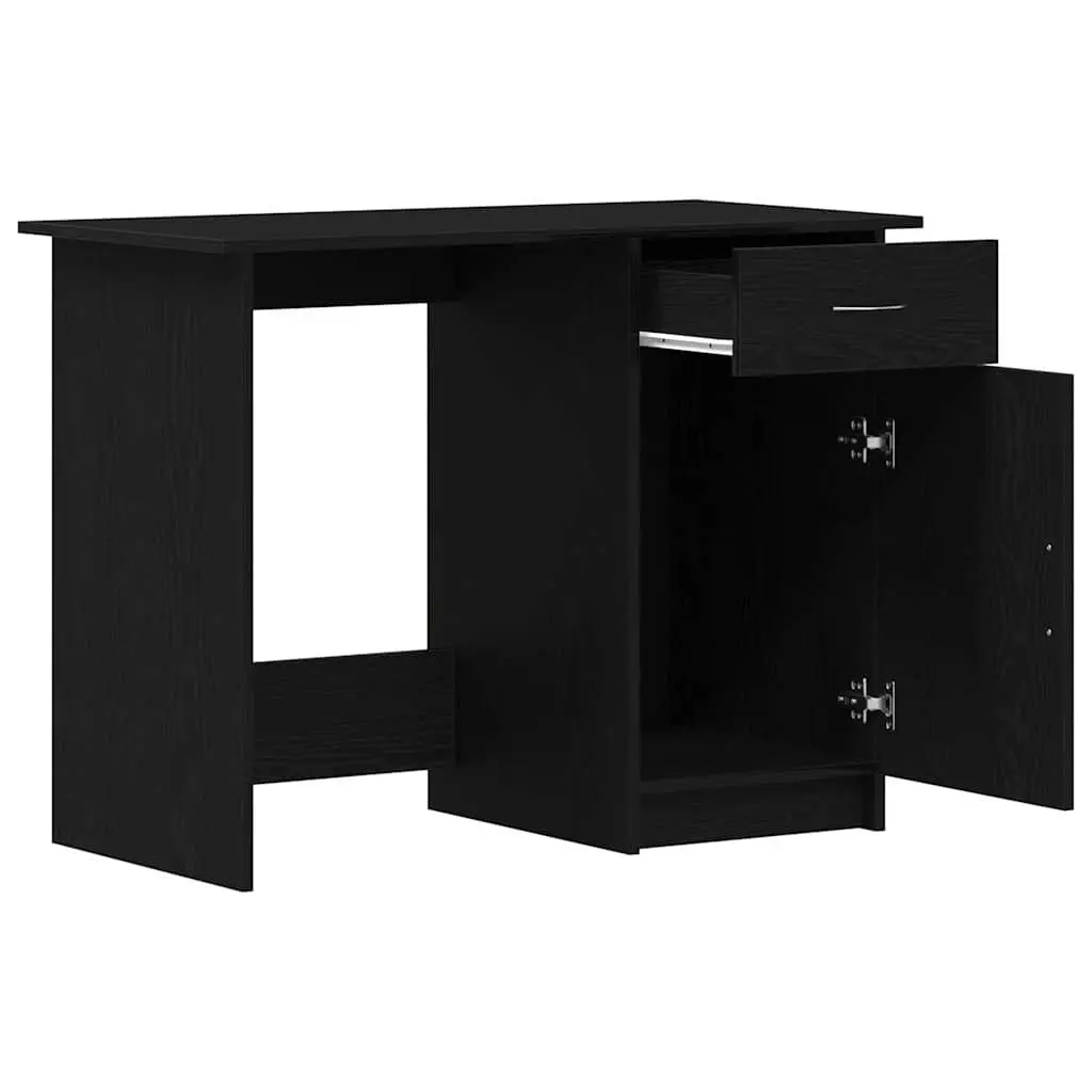Black Engineered Wood Desk for Home Office