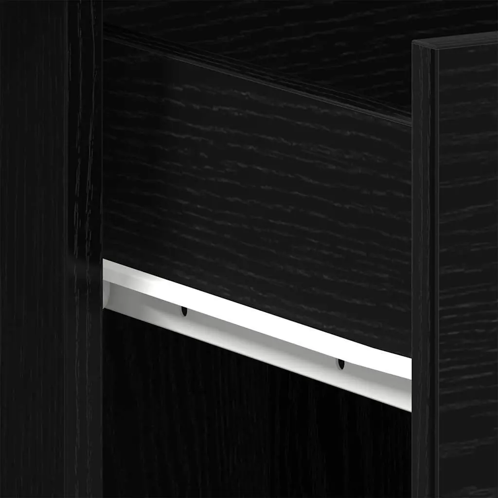Black Engineered Wood Desk for Home Office