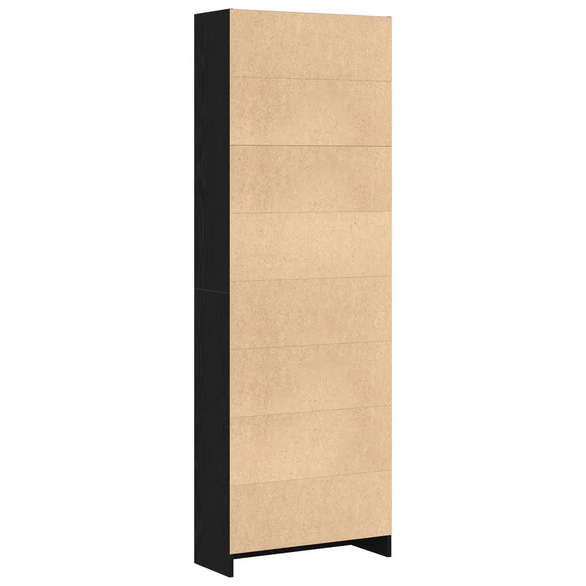 Bookshelf Modern Freestanding Black Oak Engineered Wood Storage Unit 60 x 24 x 176 cm