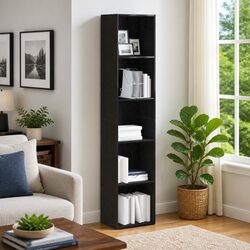 Stylish Black Oak Book Cabinet for Home Organization