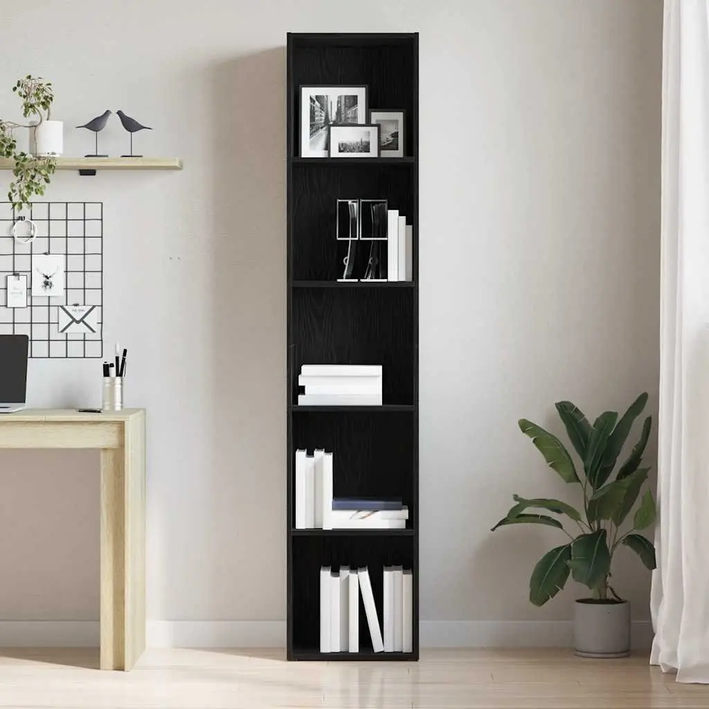 Black Oak Book Cabinet for Home Organization