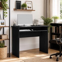 Black Oak Desk 90x50x74cm for Cozy Office or Study