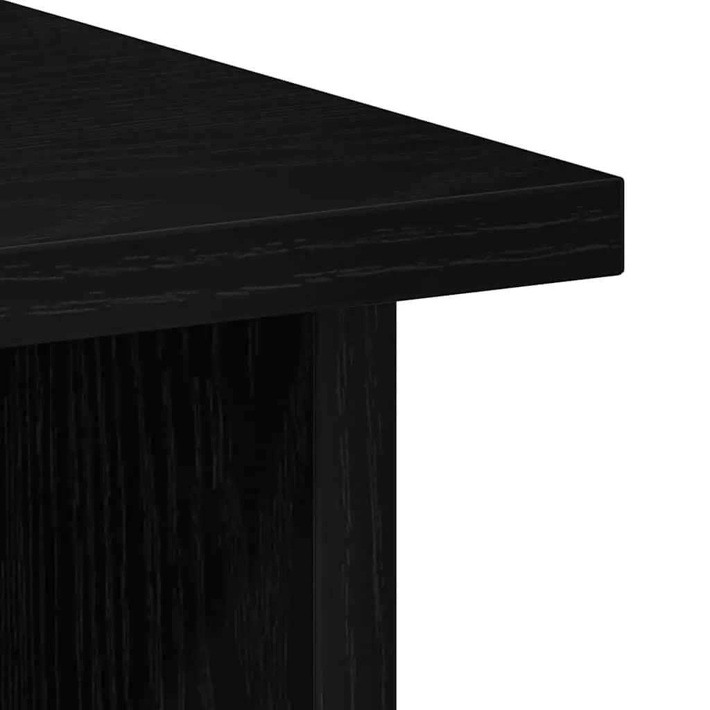 Black Oak Desk 90x50x74cm Office Study Gaming Workspace Engineered Wood Storage