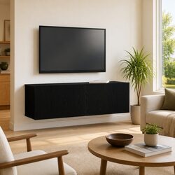 Black Oak Wall-Mounted TV Cabinet for Living Rooms 100cm