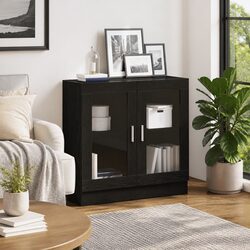 Modern Black Oak Book Cabinet 82.5 x 30.5 x 80 cm