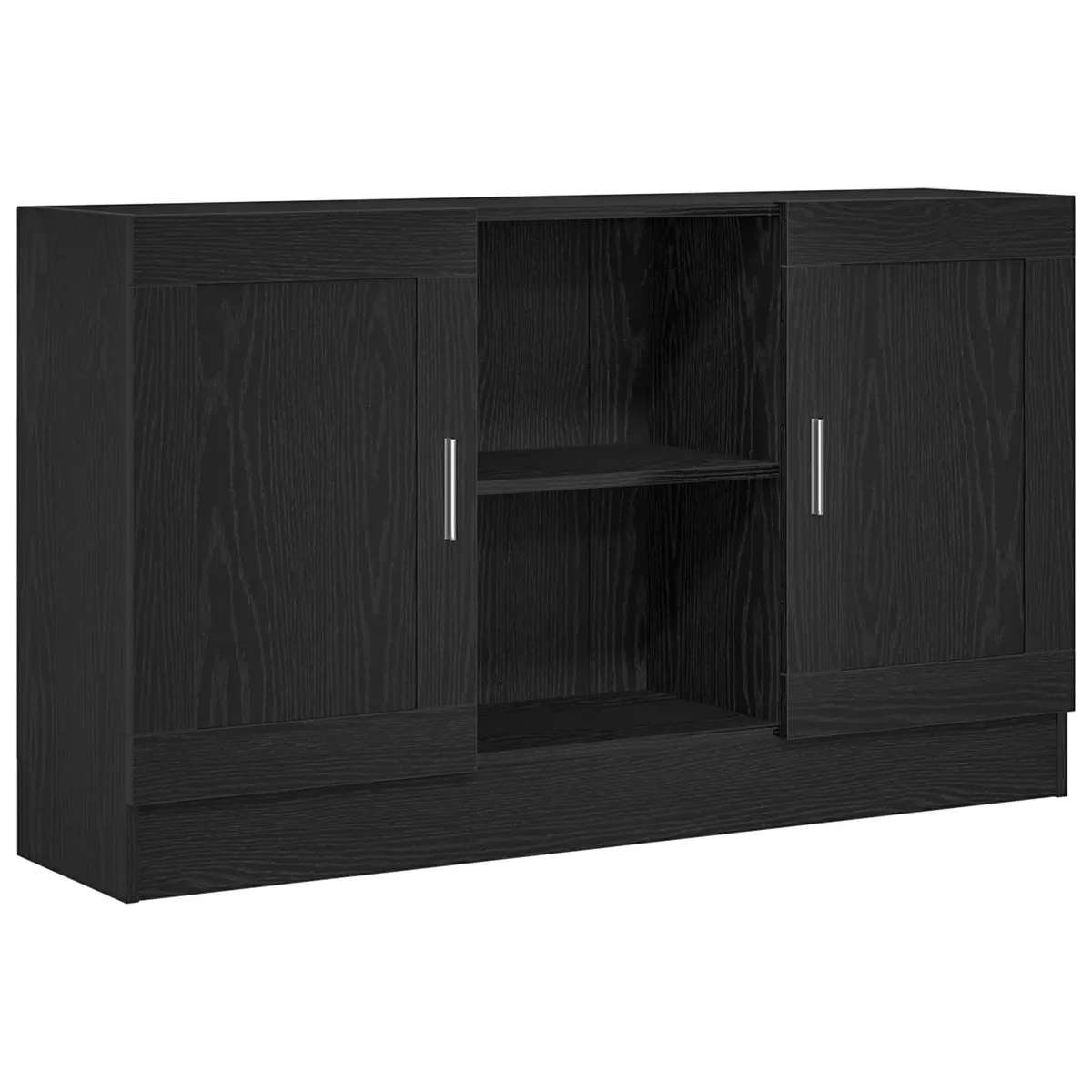 Sideboard Black Oak Storage Cabinet 120x30.5x70cm Engineered Wood