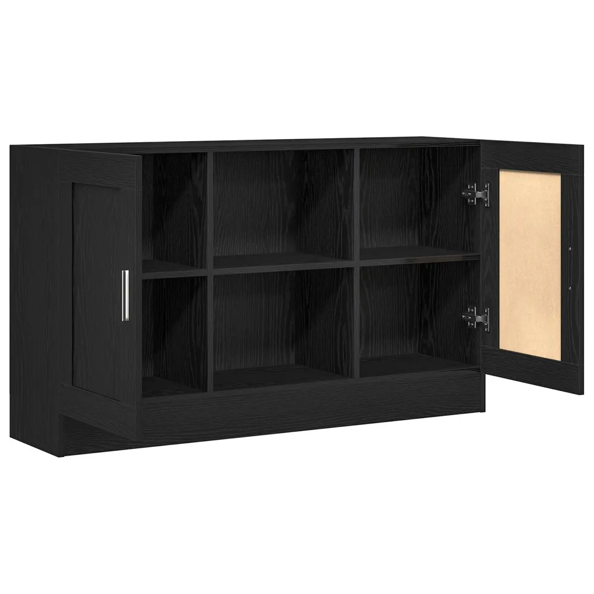 Sideboard Black Oak Storage Cabinet 120x30.5x70cm Engineered Wood